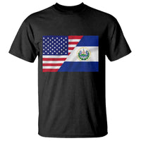El Salvador American Flag T Shirt Salvadoran USA Pride Heritage Roots - Wonder Print Shop