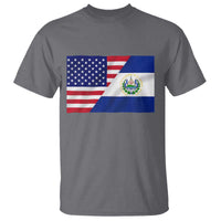 El Salvador American Flag T Shirt Salvadoran USA Pride Heritage Roots - Wonder Print Shop