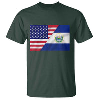 El Salvador American Flag T Shirt Salvadoran USA Pride Heritage Roots - Wonder Print Shop