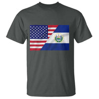 El Salvador American Flag T Shirt Salvadoran USA Pride Heritage Roots - Wonder Print Shop