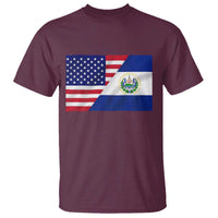 El Salvador American Flag T Shirt Salvadoran USA Pride Heritage Roots - Wonder Print Shop