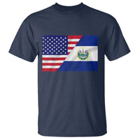 El Salvador American Flag T Shirt Salvadoran USA Pride Heritage Roots - Wonder Print Shop