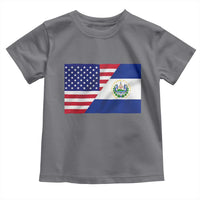 El Salvador American Flag Toddler T Shirt Salvadoran USA Pride Heritage Roots - Wonder Print Shop