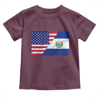 El Salvador American Flag Toddler T Shirt Salvadoran USA Pride Heritage Roots - Wonder Print Shop