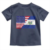 El Salvador American Flag Toddler T Shirt Salvadoran USA Pride Heritage Roots - Wonder Print Shop