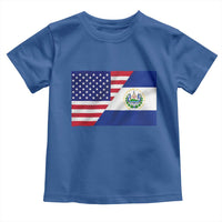 El Salvador American Flag Toddler T Shirt Salvadoran USA Pride Heritage Roots - Wonder Print Shop