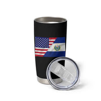 El Salvador American Flag Tumbler Cup Salvadoran USA Pride Heritage Roots - Wonder Print Shop