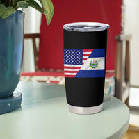 El Salvador American Flag Tumbler Cup Salvadoran USA Pride Heritage Roots - Wonder Print Shop