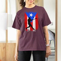 Puerto Rico Flag Baseball T Shirt For Women Cool Distressed Jersey Gift Boricua Boys - Wonder Print Shop