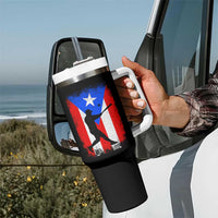 Puerto Rico Flag Baseball Tumbler With Handle Cool Distressed Jersey Gift Boricua Boys - Wonder Print Shop