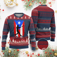 Puerto Rico Flag Baseball Knitted Sweatshirt Cool Distressed Jersey Gift Boricua Boys - Wonder Print Shop