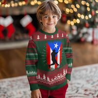 Puerto Rico Flag Baseball Knitted Sweatshirt Cool Distressed Jersey Gift Boricua Boys - Wonder Print Shop