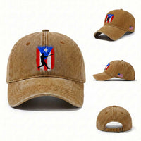 Puerto Rico Flag Baseball Washed Cotton Baseball Cap Cool Distressed Jersey Gift Boricua Boys