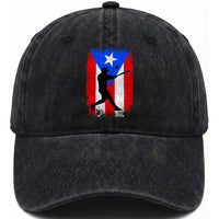 Puerto Rico Flag Baseball Washed Cotton Baseball Cap Cool Distressed Jersey Gift Boricua Boys