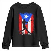 Puerto Rico Flag Baseball Youth Sweatshirt Cool Distressed Jersey Gift Boricua Boys - Wonder Print Shop