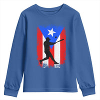 Puerto Rico Flag Baseball Youth Sweatshirt Cool Distressed Jersey Gift Boricua Boys - Wonder Print Shop