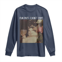 Cat Meme Long Sleeve Shirt Fun Fact I Dont Care Funny Saying Quote - Wonder Print Shop
