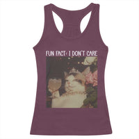 Cat Meme Racerback Tank Top Fun Fact I Dont Care Funny Saying Quote - Wonder Print Shop