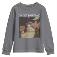 Cat Meme Youth Sweatshirt Fun Fact I Dont Care Funny Saying Quote - Wonder Print Shop