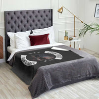 Fun Fact I Dont Care Throw Blanket Retro US Flag Skull Skeleton Funny Saying Quote