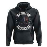 Fun Fact I Dont Care Hoodie Retro US Flag Skull Skeleton Funny Saying Quote