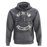 Fun Fact I Dont Care Hoodie Retro US Flag Skull Skeleton Funny Saying Quote