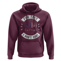 Fun Fact I Dont Care Hoodie Retro US Flag Skull Skeleton Funny Saying Quote