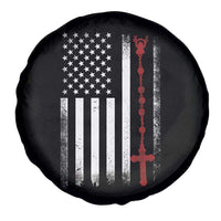 American Flag Rosary Catholic Cross Spare Tire Cover