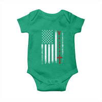 American Flag Rosary Catholic Cross Baby Onesie