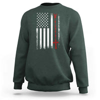 American Flag Rosary Catholic Cross Sweatshirt
