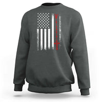 American Flag Rosary Catholic Cross Sweatshirt
