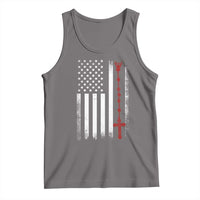 American Flag Rosary Catholic Cross Tank Top