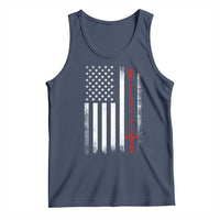 American Flag Rosary Catholic Cross Tank Top