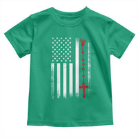 American Flag Rosary Catholic Cross Toddler T Shirt