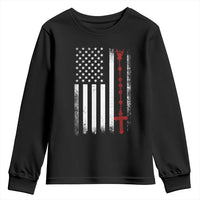 American Flag Rosary Catholic Cross Youth Sweatshirt