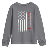 American Flag Rosary Catholic Cross Youth Sweatshirt