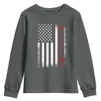 American Flag Rosary Catholic Cross Youth Sweatshirt
