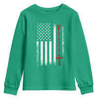 American Flag Rosary Catholic Cross Youth Sweatshirt