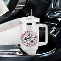 Mahjong Tumbler With Handle Floral Mah Jongg