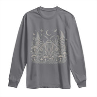 Mothman Long Sleeve Shirt Vintage Cryptid Graphic Gothic Forest Moth Mushroom Folklore Gift