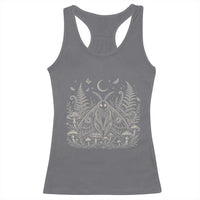Mothman Racerback Tank Top Vintage Cryptid Graphic Gothic Forest Moth Mushroom Folklore Gift