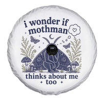 Funny Mothman Spare Tire Cover I Wonder If Mothman Thinks About Me Too Cryptid Weirdcore