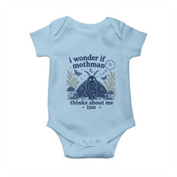 Funny Mothman Baby Onesie I Wonder If Mothman Thinks About Me Too Cryptid Weirdcore