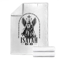 Here Am I Send Me Isaiah 6 8 Catholic Knight Templar Crusader Faith Throw Blanket