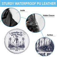 Funny Siren Head Spare Tire Cover I Wonder If Siren Head Thinks About Me Too Weirdcore Cryptid Lovers