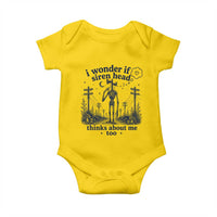 Funny Siren Head Baby Onesie I Wonder If Siren Head Thinks About Me Too Weirdcore Cryptid Lovers