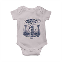 Funny Siren Head Baby Onesie I Wonder If Siren Head Thinks About Me Too Weirdcore Cryptid Lovers