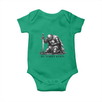 Tummy Hurts Funny Medieval Knight Baby Onesie Dark Fantasy Meme