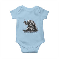 Tummy Hurts Funny Medieval Knight Baby Onesie Dark Fantasy Meme