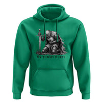 Tummy Hurts Funny Medieval Knight Hoodie Dark Fantasy Meme